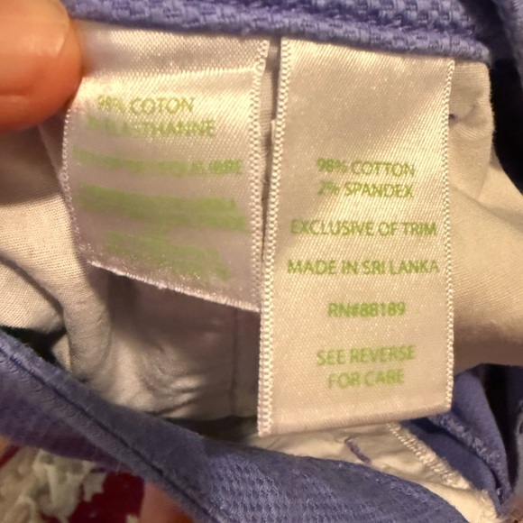 Lilly Pulitzer Callahan Shorts Women's Sz 4 Textured Purple Pockets Belt Loops - Picture 4 of 5